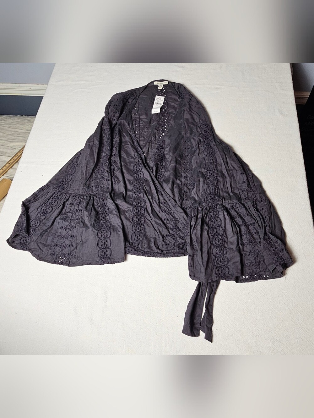 American Eagle Outfitters wrap blouse Womens Size XL Dark Grey NWT